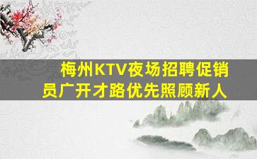 梅州KTV夜场招聘促销员广开才路优先照顾新人